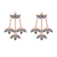 3.36 Ctw VS/SI1 Diamond 14K Rose Gold Antique style Earrings (ALL DIAMOND ARE LAB GROWN )