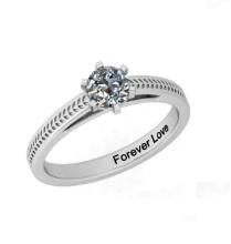 CERTIFIED 0.34 CTW F/VVS1 ROUND (LAB GROWN Certified DIAMOND SOLITAIRE RING ) IN 14K YELLOW GOLD