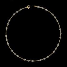 0.90 CtwVS/SI1 Diamond Prong Set 14K Yellow Gold Yard Necklace (ALL DIAMOND ARE LAB GROWN )
