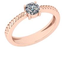CERTIFIED 0.74 CTW H/VVS1 ROUND (LAB GROWN Certified DIAMOND SOLITAIRE RING ) IN 14K YELLOW GOLD