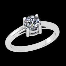 0.92 Ctw VS/SI1 Diamond Prong Set 10K White Gold Solitaire Ring (ALL DIAMOND ARE LAB GROWN )