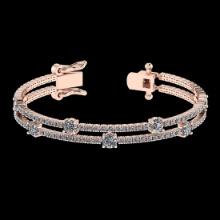 3.32 CtwVS/SI1 Diamond 14K Rose Gold Bracelet (ALL DIAMOND ARE LAB GROWN )