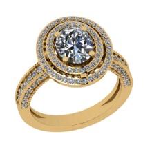1.86 Ctw VS/SI1 Diamond Style 14K Yellow Gold Engagement Halo Ring ALL DIAMOND ARE LAB GROWN