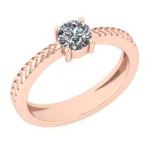 CERTIFIED 0.5 CTW D/VS1 ROUND (LAB GROWN Certified DIAMOND SOLITAIRE RING ) IN 14K YELLOW GOLD