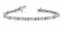 14KT WHITE GOLD 1 CTW G-H VS2/SI1 SHINY COLUMN LINK BRACELET LAB-GROWN DIAMOND