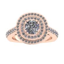 1.55 Ctw VS/SI1 Diamond14K Rose Gold Engagement Ring (ALL DIAMOND ARE LAB GROWN)