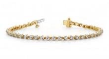 14K YELLOW GOLD 2 CTW G-H I1/I2 CLASSIC PRONG SET TENNIS BRACELET LAB-GROWN DIAMOND