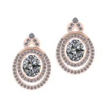 11.70 Ctw VS/SI1 Diamond Style 14K Rose Gold Earrings ALL DIAMOND ARE LAB GROWN