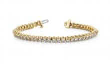 14K YELLOW GOLD 1 CTW G-H I1/I2 SCOOP LINK TENNIS BRACELET LAB-GROWN DIAMOND