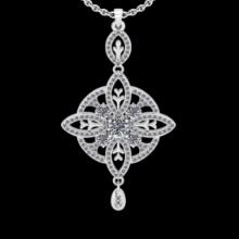 1.07 CtwVS/SI1 Diamond 14K White Gold Necklace (ALL DIAMOND ARE LAB GROWN )