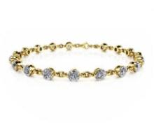 14K YELLOW GOLD 4 CTW J-L SI1/SI2 AND CHAIN LINK BRACELET LAB-GROWN DIAMOND