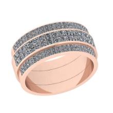 3.35Ctw VS/SI1 Diamond Style Prong Set 14K Rose Gold Entity Band Ring ALL DIAMOND ARE LAB GROWN