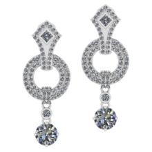 2.46 Ctw VS/SI1 Diamond 14K White Gold Earrings ALL DIAMOND ARE LAB GROWN