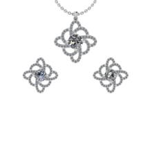 2.54 ctw VS/SI1Diamond 14K White Gold EarRing+Pendant Set ALL DIAMOND LAB GROWN