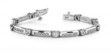 14K WHITE GOLD 3 CTW G-H VS2/SI1 CLASSIC CHANNEL FRAME BRACELET LAB-GROWN DIAMOND