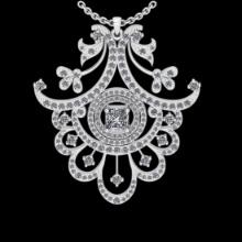 2.34 Ctw VS/SI1 Diamond 14K White Gold Necklace (ALL DIAMOND ARE LAB GROWN )