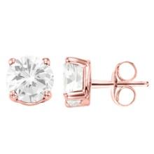 CERTIFIED 1.5 CTW ROUND F/SI1 DIAMOND (LAB GROWN Certified DIAMOND SOLITAIRE EARRINGS ) IN 14K YELLO