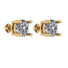 CERTIFIED 2.06 CTW ROUND E/VS1 DIAMOND (LAB GROWN Certified DIAMOND SOLITAIRE EARRINGS ) IN 14K YELL