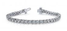 14KT WHITE GOLD .75 CTW G-H VS2/SI1 PRONG SET STRAND TENNIS BRACELET LAB-GROWN DIAMOND