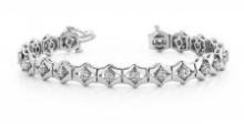 14KT WHITE GOLD 1 CTW G-H VS2/SI1 FLOATING BOX BRACELET LAB-GROWN DIAMOND