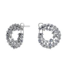 3.51 Ctw SI2/I1 Diamond 14K White Gold Earrings (ALL DIAMOND ARE LAB GROWN)