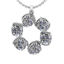 1.93 Ctw VS/SI1 Diamond 14K White Gold Necklace. ALL DIAMOND ARE LAB GROWN