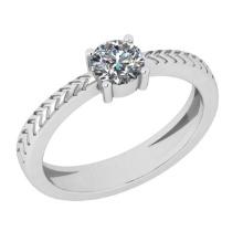 CERTIFIED 0.5 CTW G/VVS1 ROUND (LAB GROWN Certified DIAMOND SOLITAIRE RING ) IN 14K YELLOW GOLD