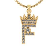 0.20 Ctw VS/SI1 Diamond 14K Yellow Gold alphabet (F) Necklace(ALL DIAMOND ARE LAB GROWN )