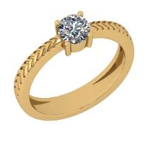 CERTIFIED 0.91 CTW G/SI2 ROUND (LAB GROWN Certified DIAMOND SOLITAIRE RING ) IN 14K YELLOW GOLD