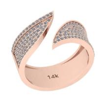 1.03 Ctw Si2/i1 Diamond 14K Rose Gold Men's Band Ring