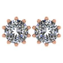 CERTIFIED 1 CTW ROUND F/VS1 DIAMOND (LAB GROWN Certified DIAMOND SOLITAIRE EARRINGS ) IN 14K YELLOW