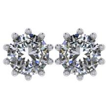 CERTIFIED 1.5 CTW ROUND D/SI1 DIAMOND (LAB GROWN Certified DIAMOND SOLITAIRE EARRINGS ) IN 14K YELLO