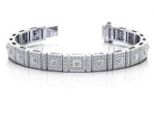 14KT WHITE GOLD 5 CTW G-H VS2/SI1 BEZEL SET PRINCESS BRACELET LAB-GROWN DIAMOND