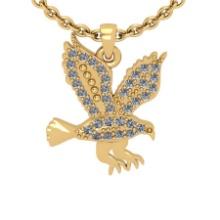 0.28 Ctw VS/SI1 Diamond 14K Yellow Gold Eagle Necklace(ALL DIAMOND ARE LAB GROWN )