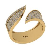 1.03 Ctw Si2/i1 Diamond 14K Yellow Gold Men's Band Ring