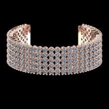 8.55 Ctw VS/SI1 Diamond 14K Rose Gold 5 Row Bracelet (ALL DIAMOND ARE LAB GROWN)