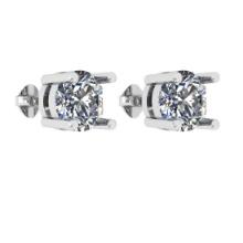 CERTIFIED 1.52 CTW ROUND D/VS2 DIAMOND (LAB GROWN Certified DIAMOND SOLITAIRE EARRINGS ) IN 14K YELL