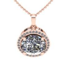 2.98 Ctw VS/SI1 Diamond 14K Rose Gold Necklace (ALL DIAMOND ARE LAB GROWN )