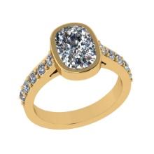 3.20 Ctw VS/SI1 Diamond Prong Set 14K Yellow Gold Engagement Ring