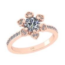 1.12 Ctw VS/SI1 Diamond 10K Rose Gold Engagement Halo Ring