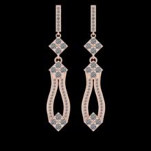 1.56 Ctw VS/SI1 Diamond 10K Rose Gold Dangling Earrings