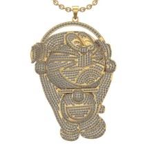 11.44 Ctw VS/SI1 Diamond 10K Yellow Gold Hip Hop Style Necklace (ALL DIAMOND ARE LAB GROWN )