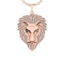 1.65 Ctw VS/SI1 Diamond 14K Rose Gold Lion Necklace(ALL DIAMOND ARE LAB GROWN )