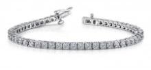 14KT WHITE GOLD 2 CTW G-H VS2/SI1 CLASSIC FOUR PRONG TENNIS BRACELET LAB-GROWN DIAMOND