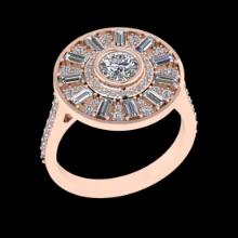 2.51 Ctw VS/SI1 Diamond Prong Set 18K Rose Gold Engagement Ring