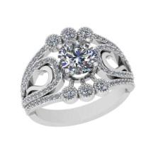 1.95 Ctw SI2/I1 Diamond Style Prong Set 18K White Gold Engagement Ring