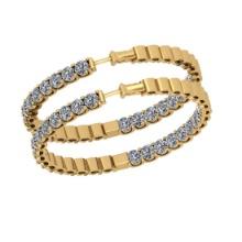 6.02 Ctw VS/SI1 Diamond 14K Yellow Gold Hoop Earrings (ALL DIAMOND ARE LAB GROWN)