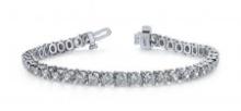 14K WHITE GOLD .75 CTW G-H I1/I2 PRONG SET STRAND TENNIS BRACELET LAB-GROWN DIAMOND