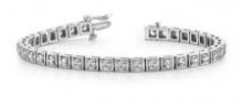 14K WHITE GOLD 1 CTW G-H VS2/SI1 FLOATING BOX TENNIS BRACELET LAB-GROWN DIAMOND