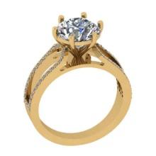 3.05 Ctw SI2/I1 Diamond Style Prong Set 18K Yellow Gold Anniversary Ring